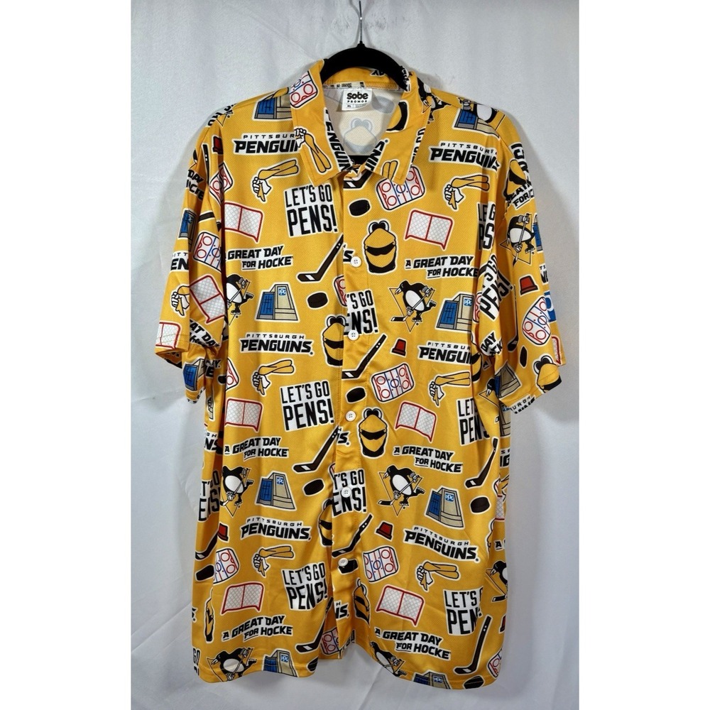 Sobe Promos shirt size XL pittsburgh penguins button up short sleeves